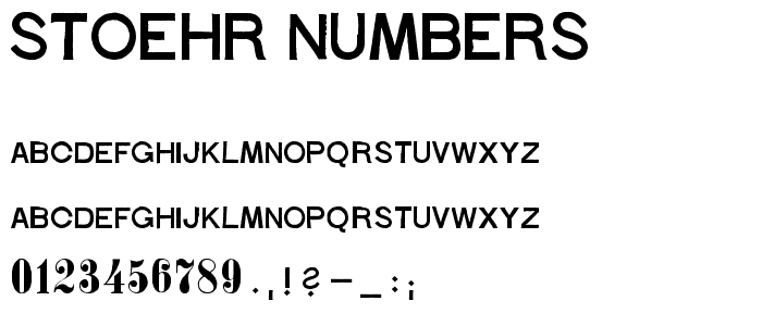 Stoehr numbers font